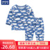 Bé sảnh childrens điều hòa không khí quần áo mùa hè mỏng bông bé bé dài tay áo quần áo ảm đạm bé pajama bộ. 