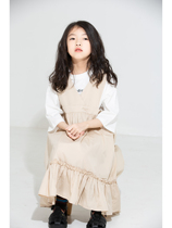 Small big planet custom childrens clothing spring new girls Korean version of foreign style long sleeve hipster vest dress