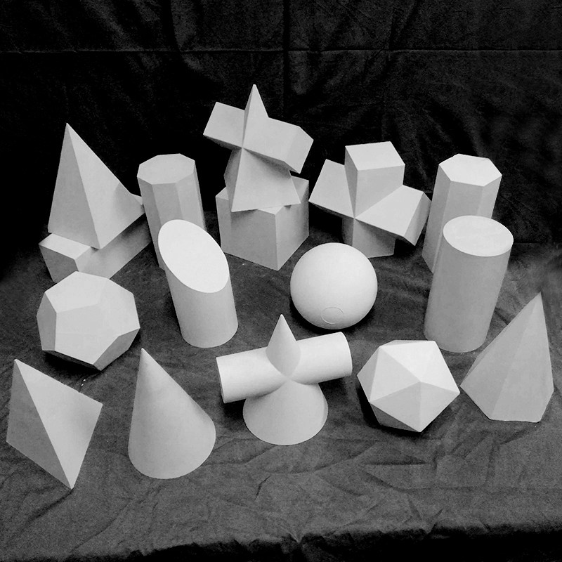 Gypsum Geometry Body Fine Arts Teaching Aids Painting Room School Sketch Sketching Raw Prop Plaster Like Geometric Body