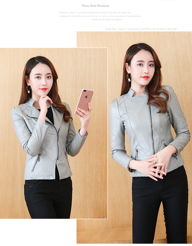 Thời trang 2018 phiên bản Hàn Quốc của triều cường Slim skinny da nữ áo khoác mỏng, áo khoác ngắn mùa xuân và mùa thu áo da zara nữ chính hãng