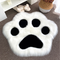 Cartoon Cat Paw Rug Cartoon Plush Ground Mat Winter Children Room Bedroom Blanket Tea Table Mat Mesh Red Decoration Washable