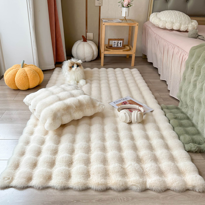 Cream Wind Plush Rug Carpet Bubble Suede Cushion Bedroom Bedside Blanket Living Room Floating Window Mat Sofa Blanket Tea Table Mat-Taobao