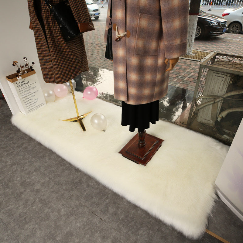 Long Plush Carpet Imitation Wool Shop Window Ground Mat Clothing Shop Stand Plush Cushion Shelves Decorated Shoes Shop Counter