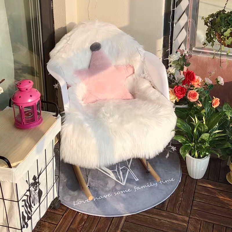 Simple imitation wool living room carpet plush bedroom bedside floor mat coffee table blanket bay window mat window decoration photography