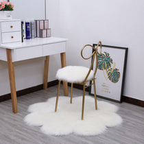 Imitation wool computer desk chair cushion dresser chair cushion long plush mesh red iron art chair cushion round stool cushion