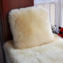Wool pillow Whole sheepskin cushion Wool sofa cushion pillow leather wool integrated pillow floating window cushion