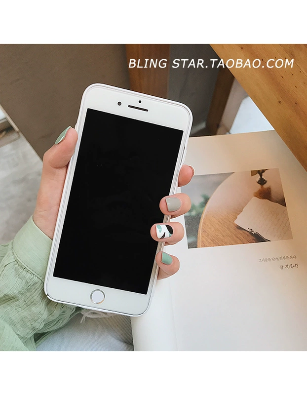 Đen và trắng kết cấu vỏ cứng 6splus X điện thoại của Apple vỏ 8plus thương hiệu nổi tiếng iPhoneXS / XR / Max dòng mô hình phụ nữ 7 - Phụ kiện điện thoại di động