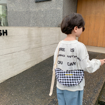 Boy Single Shoulder Bag Foreign Air Little Girl Slanted Satchel Brief Fashion Outdoor Tourist Small Satchel Bag Baby Zero Wallet Tide