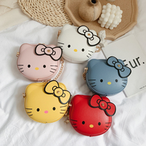 Children Bag Girl Single Shoulder Bag Baby Skew Cross Pack Cute Girl Cat Zero Wallet Foreign Air Accessories Bag Mini Bag