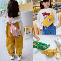 Childrens chest bag light Men and women Canvas Single Shoulder Bag Cartoon Skew Satchel Fresh Candy Color Small Satchel Accessories Bag