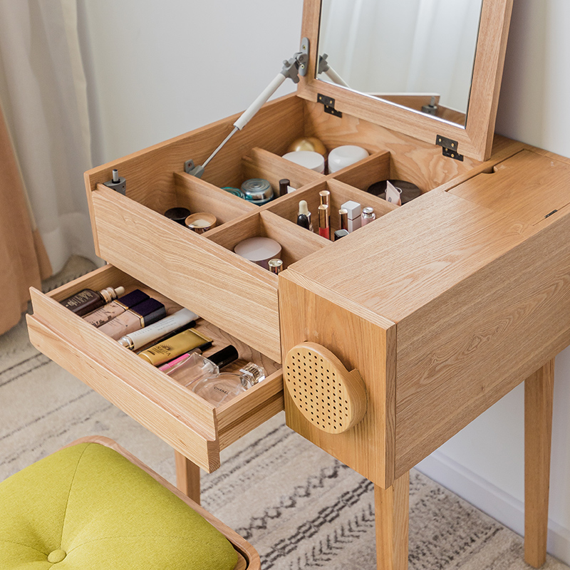Dressing Table Small Apartment Nordic Bedroom Mini Dresser Japanese Style Flip Multifunctional Simple Ins Makeup Table