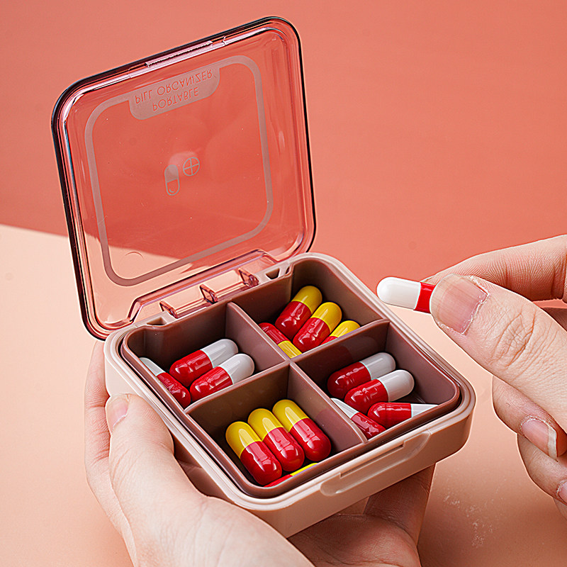 Japanese small medicine box portable small number mini 7 days large capacity Dosing Device Carry-on drug Medicated Packaging Box