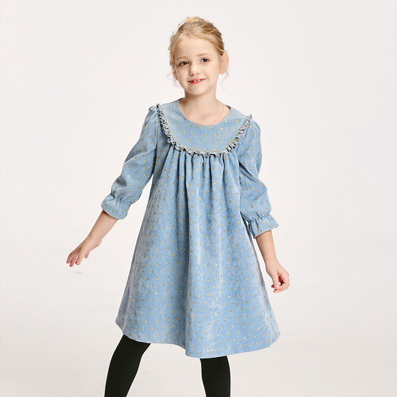 Girl Spring Dress Foreign Dress 2022 New Internet Red CUHK Dresses Winter Long Sleeve Light Core Suede Princess Dresses Superocean Pie