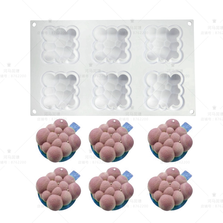Ba chiều năm mới Pig Cloud Cloud Bubble Cloud Chocolate Pháp West Point Dessert Mousse Silicone Mould - Tự làm khuôn nướng khuôn nhựa làm bánh