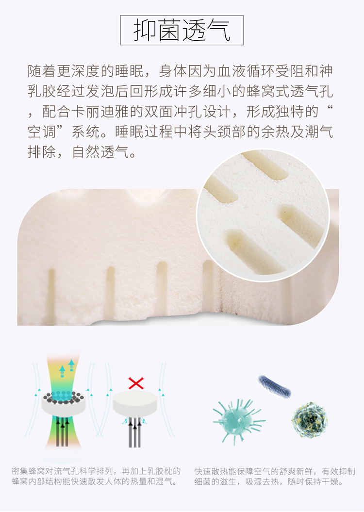 Gối cao su Kalidiya gối cổ gối massage cổ tử cung cao su Thái Lan gối cao su thiên nhiên gối đơn gối lông ngỗng
