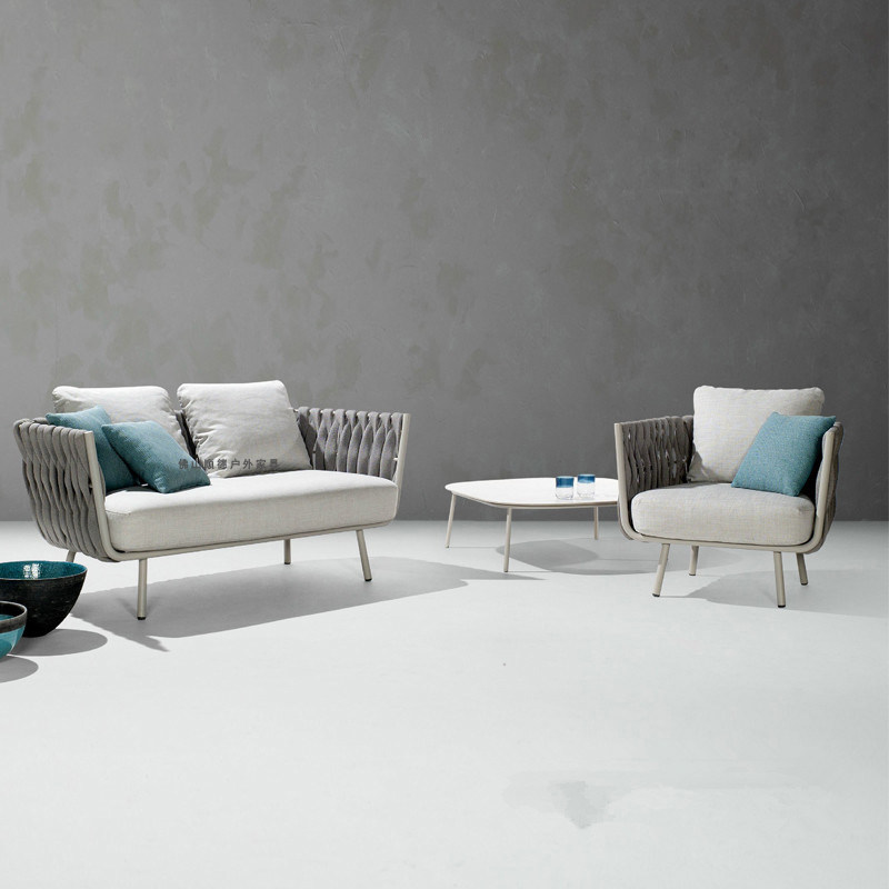 Nordic Outdoor Sofa Fujitsu Creative Living Room Yangguang Room sofa Sales Department open-air Leisure Courtyard Sofa-Sofa Chair-Taobao