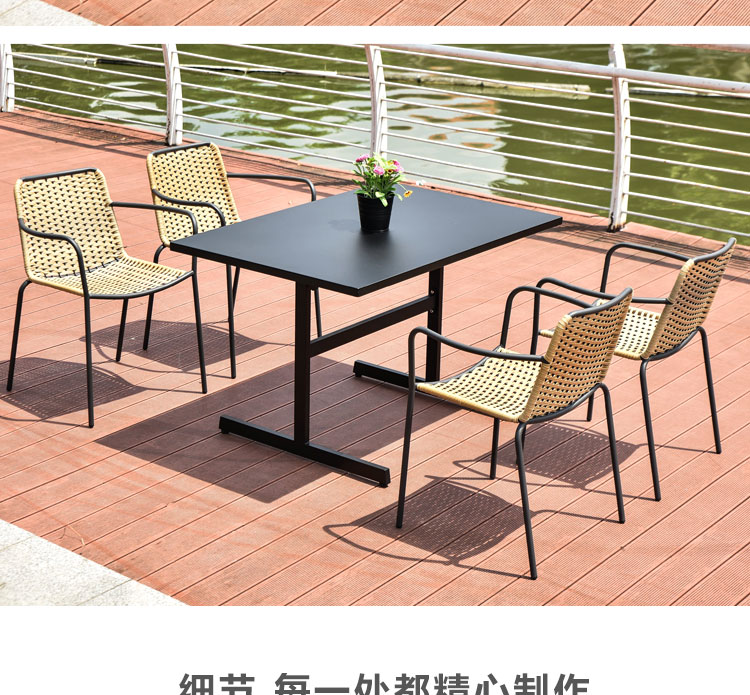 Bàn ghế ngoài trời không thấm nước thiết kế nội thất giải trí ngoài trời sân vườn sáng tạo ghế mây bàn cà phê nhỏ Bàn ghế ban công Bắc Âu - Bàn ghế ngoài trời / sân bộ bàn ghế ban công