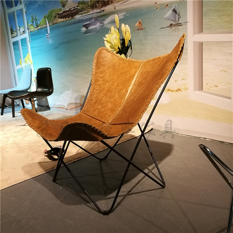 Thiết kế cổ điển nội thất đơn giản cá tính giải trí phòng chờ ghế ngoài trời búa câu cá ghế bướm học ban công ghế lười ghế giường
