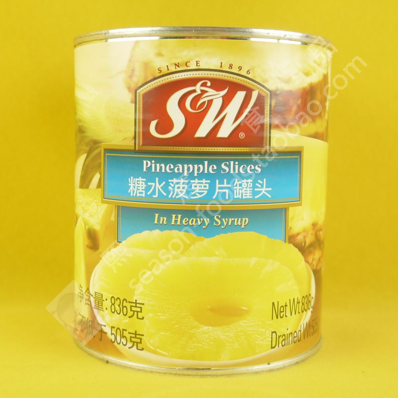 SW Pineapple Slices SW Sugar Water Pineapple Slices Canned 836g Pizza Fruit Baking dedicated