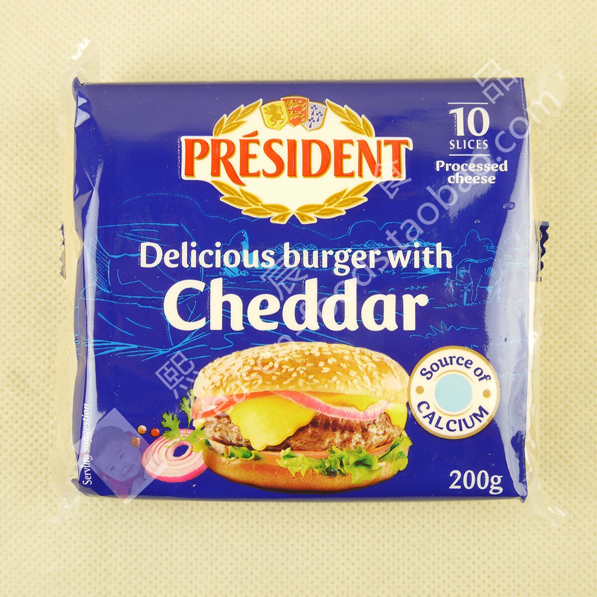 [USD 10.87] President Burger with cheddar cheese slices Wholesale