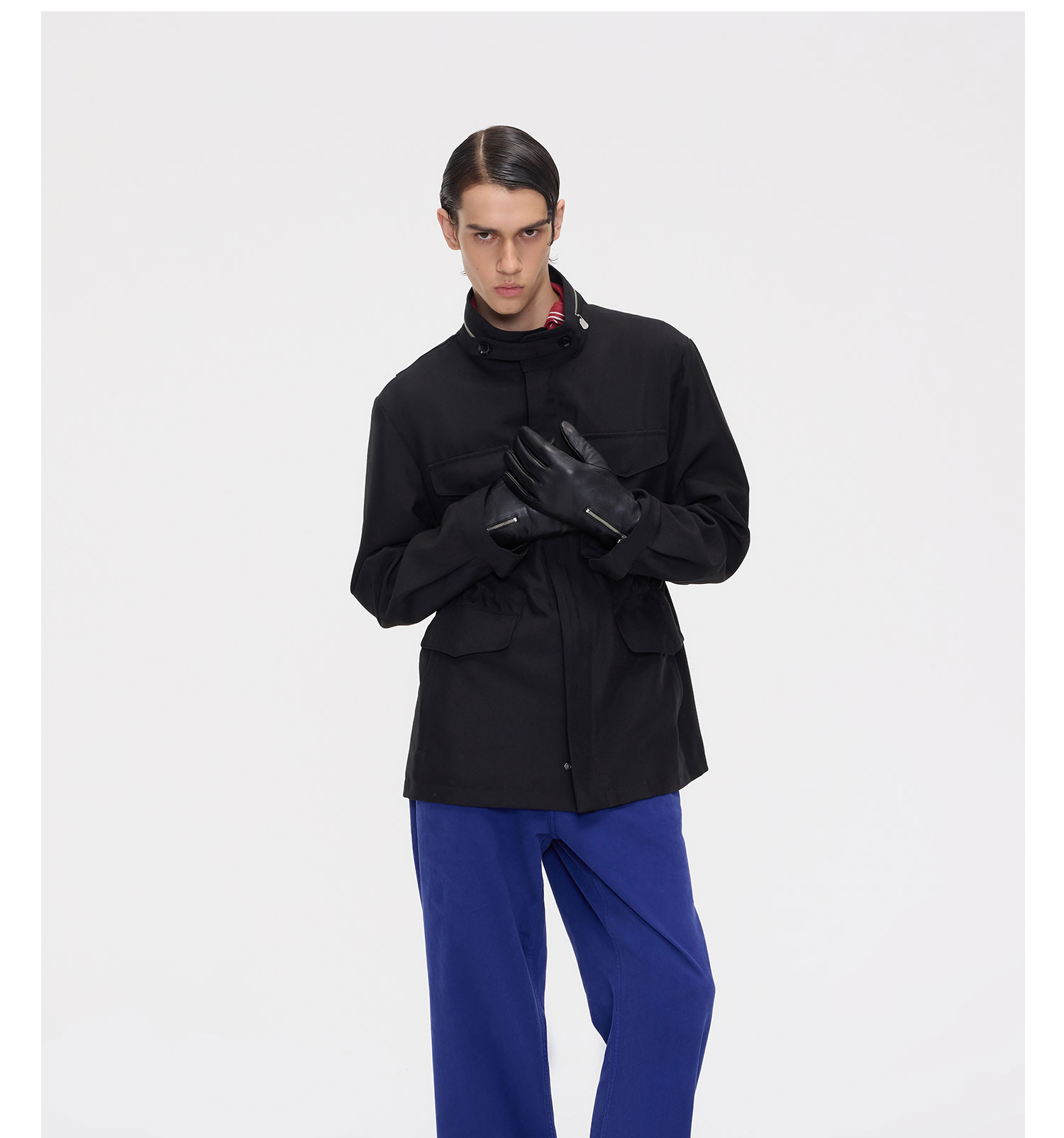 TERRAINCOGNITA Black Embossed Logo Zip Gloves