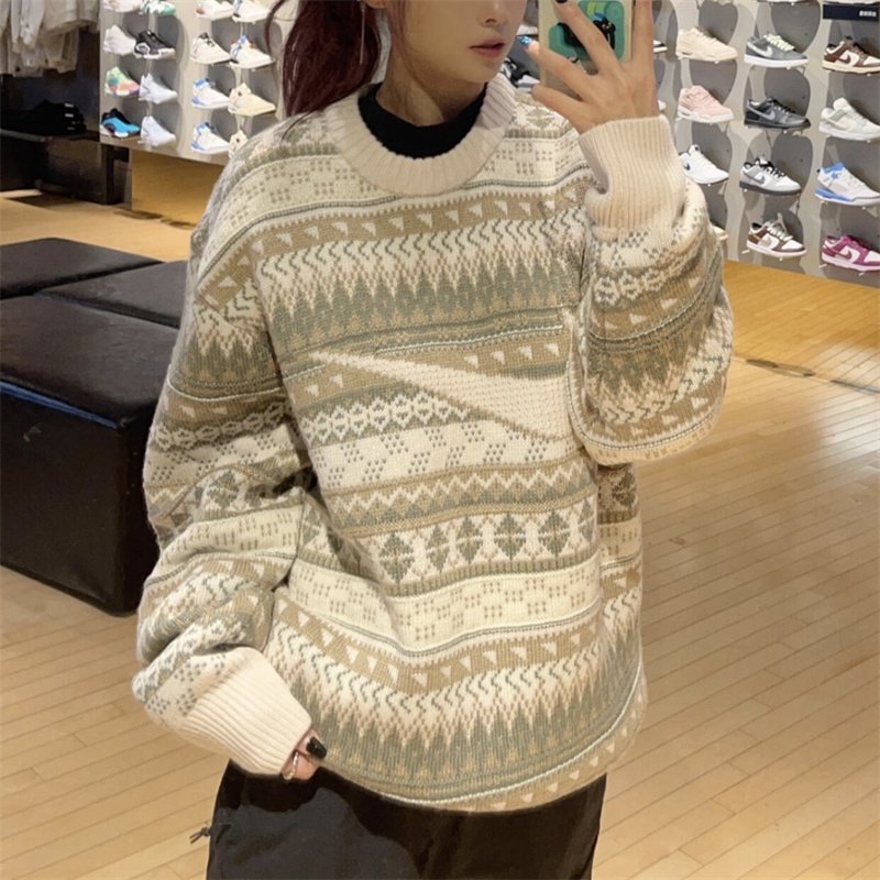 Nike Retro Knitted Sweater for Men 25 Autumn and Winter New Wool Blended Warm Sports Casual Pullover Fz0126