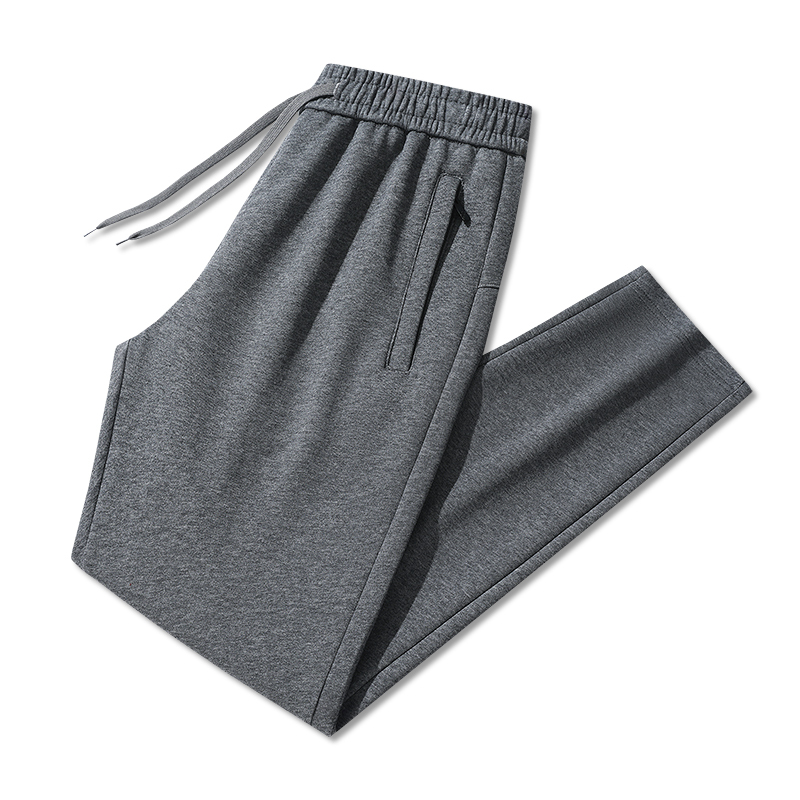 New Large Size Spring and Autumn Jogger Sweatpants for Men, Mid-Waist Long Pants, Versatile Casual Pants, Thin Knit Pure Cotton Sweatpants