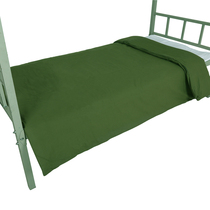 Pure cotton twill thick green sheets student dormitory single double person training dark green quilt cover