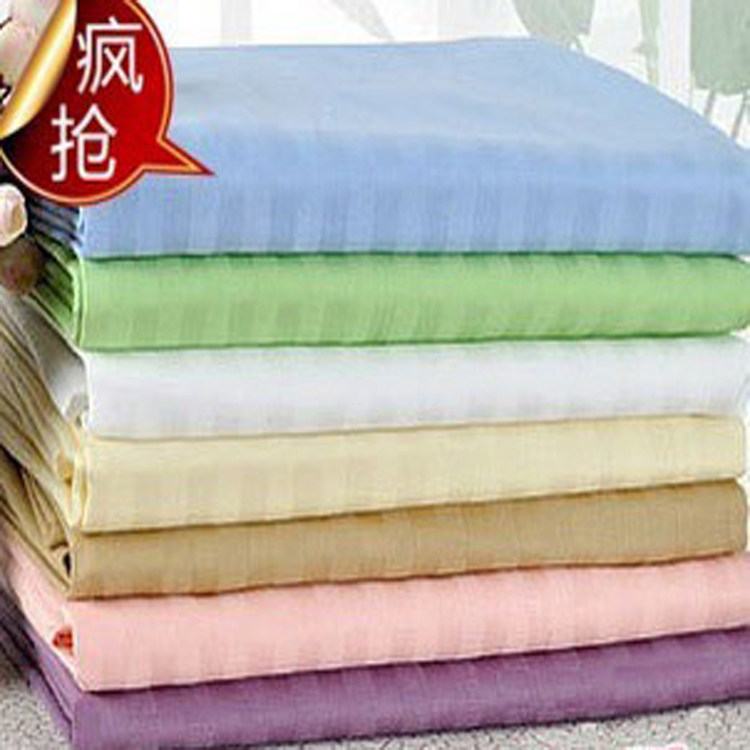 Hotel supplies bed linen Beauty salon White blue powder single double white cotton satin strip sheet single piece