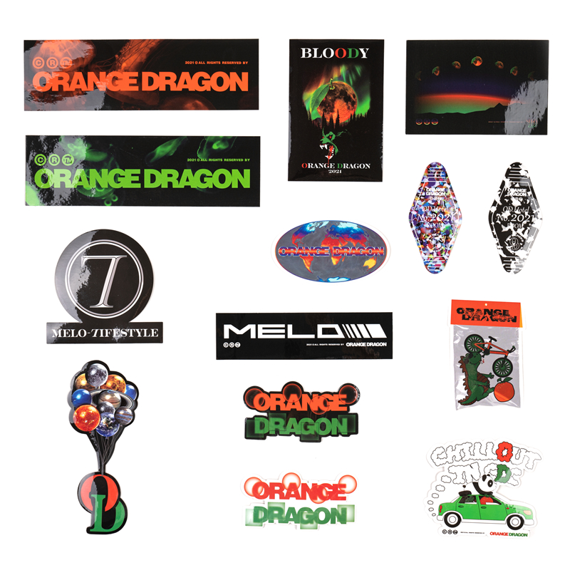 ORANGEDRAGON OD 21 Summer Series Products Peripheral Fashion Brand Logo Creative Design Sticker Sticker