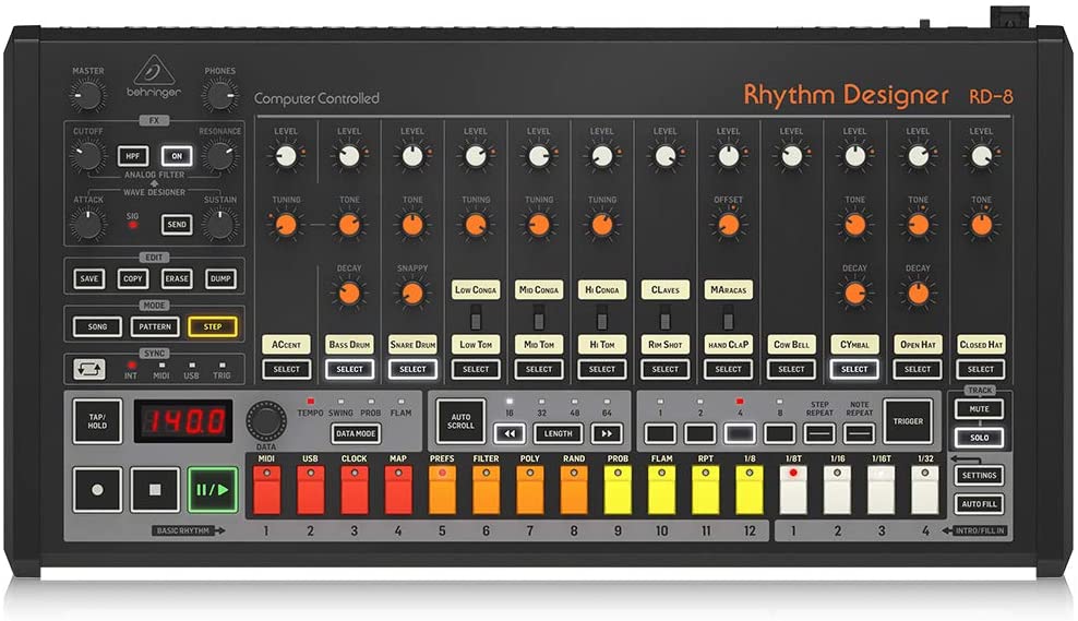 Pepter Behringer Rhythm Designer RD-8 synthesizer drum machine simulation