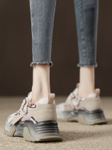 Retro dad shoes for women non-slip thick sole heightening casual shoes 2024 autumn new womens shoes breathable sports shoes for women