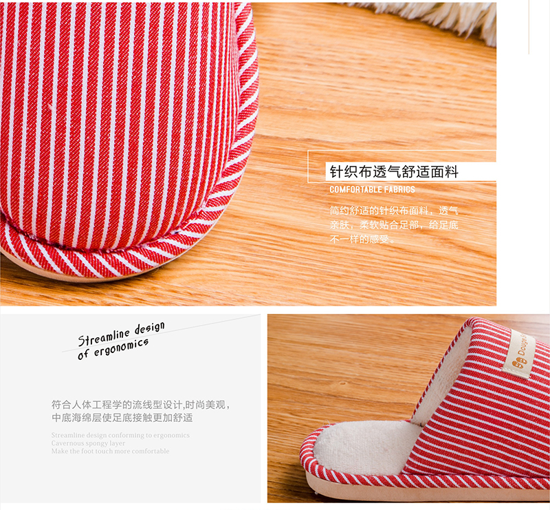 Mua một tặng một đôi dép cotton mới 2019 miễn phí cho phụ nữ sọc mùa đông nam nhà trong nhà vài tháng mùa đông - Trang chủ dep di trong nha