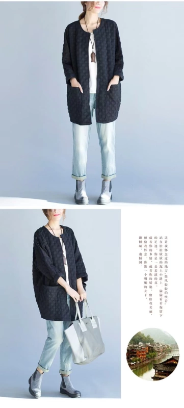Áo khoác cotton nữ cỡ lớn 200 pounds chất béo mm 2018 mùa thu đông mới Áo khoác nữ mới phiên bản Hàn Quốc của áo sơ mi giảm tuổi mỏng áo phao nữ dáng dài