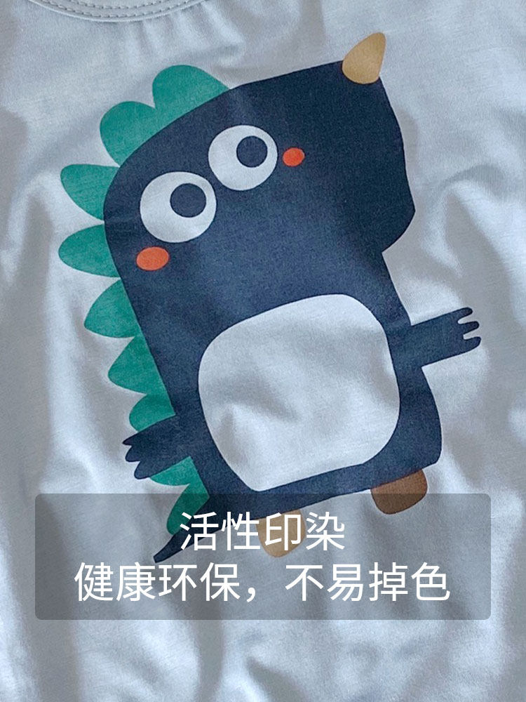 BOYS PAJAMAS MODAL SPRING LOOSE DINOSAUR HIGH WAIST LONG SLEEVE SET KIDS BABY BOYS AIR CONDITIONED LOUNGEWEAR