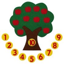 Non-Woven Hand digital apple tree cognition 1-10 kindergarten mathematics area homemade puzzle area corner teaching aids materials