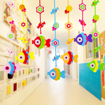 Kindergarten ornaments set hanging ornaments corridor decoration hanging ornaments in the air hanging ornaments kindergarten indoor creative color hanging ornaments