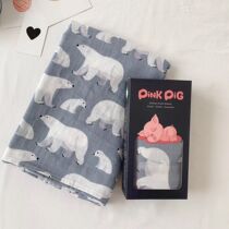 INS baby baby hubbed newborn cotton gauze bath towel baby covered belly quilt newborn swaddling scarf