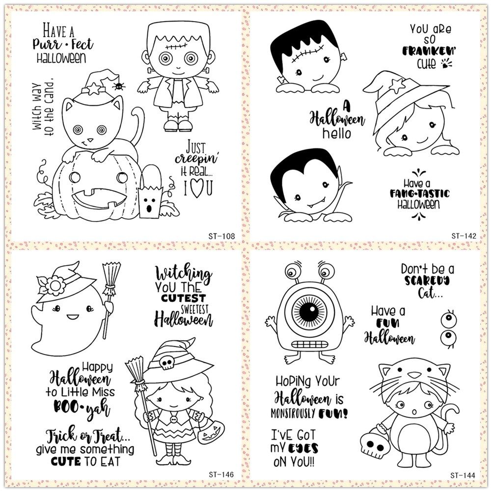 scrapbook DIY album card Transparent stamp silicone seal Crystal seal seal Halloween series