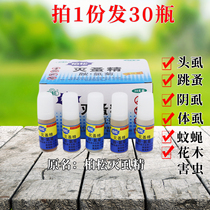 Baisong Lice Extinction Essence to Destroy Children's Head Lice Extinction Pubic Lice Body Lice Amine Chlorochrysanthemum Lice Extinction Medicine Flea Baimu Tincture Mite 30 Bottles