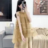 Летняя шифоновая длинная юбка для беременных без рукавов, китайский стиль