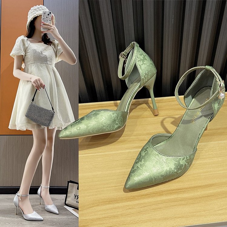 Elegant Chinese-Style Ankle Strap High Heels for Women, Thin Heel Summer Hollow Sandals, Versatile Soft Leather Pointed Toe Comfortable Shoes Elegant Chinese-Style Ankle Strap High Heels for Women, Thin Heel Summer Hollow Sandals, Versatile Soft Leather Pointed Toe Comfortable Shoes
