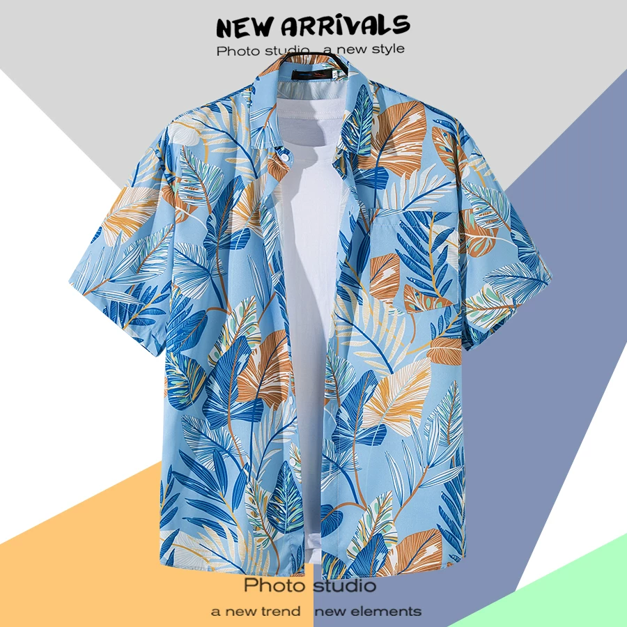 Shirt, retro jacket, with short sleeve, floral print, loose fit, Thailand