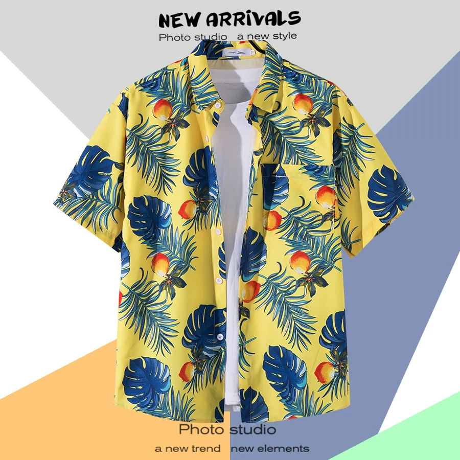 Shirt, retro jacket, with short sleeve, floral print, loose fit, Thailand