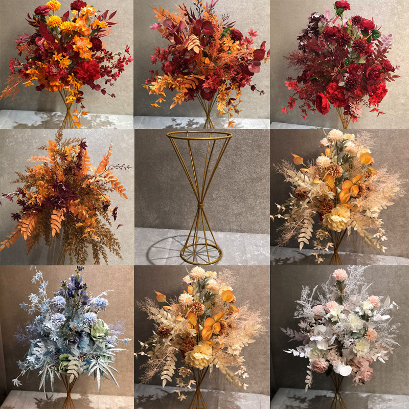 New Wedding Celebration Iron Art Floral Road Leading Arrangement Table Flower Road Leading Flower Iron Art Vase Road Leading Decoration Scene Arrangement