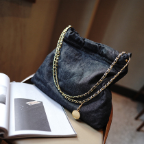 Miss Deer Custom Western Style Retro Denim Chain Large Capacity Casual Shoulder Bag Versatile Womens Tote Bag