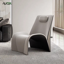 Italian model room glass steel leather h chair Giorgetti Lounge Chair designer single armchair