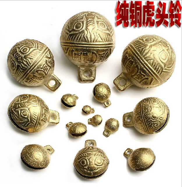 Dog Bell Ringer Tiger Head Bell Pet copper bell Bell Cat Bell Dog Pendant Kim Mao Teddy Kitty Cat Bell