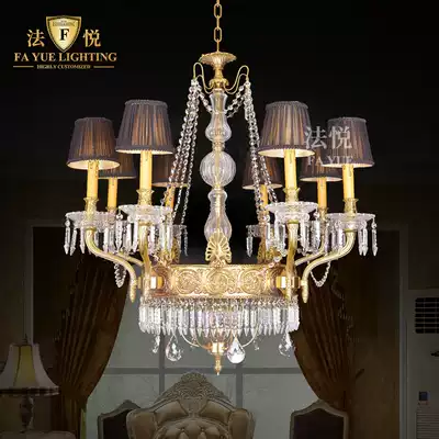Fa Yue lamp French all copper living room chandelier light luxury atmosphere dining room bedroom lamp European villa compound chandelier