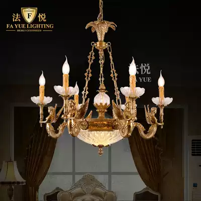 Fa Yue lamp all copper chandelier luxury French compound building living room dining room bedroom lamp luxury villa Hall lighting